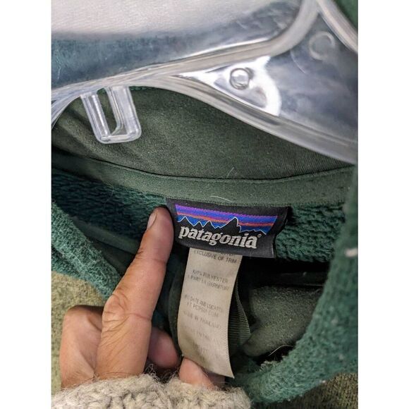 Vintage Patagonia Green Zip Front Hoodie Jacket Mens M Medium - Picture 6 of 8